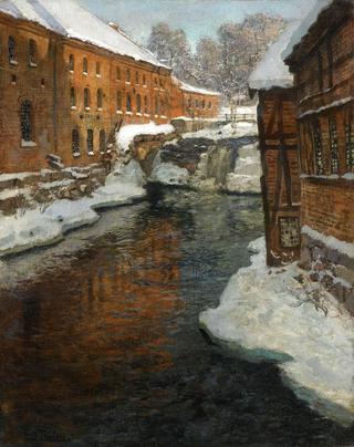 The Akerselven River in the Snow
