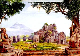 Idols and Temples at Brambanang, Java