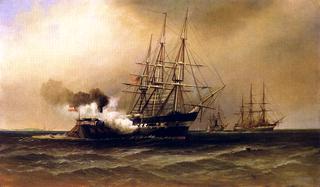 Ramming of the U.S.S. Cumberland by the Merrimac (C.S.S. Virginia), Hampton Roads, March 8, 1862