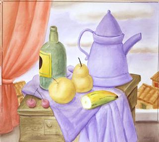 Still Life with Green Bottle