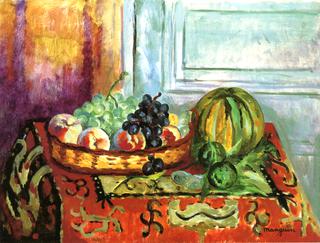 Melon, Peaches and Basket