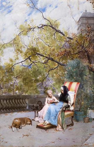At the castle terrace