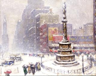 Blizzard at Columbus Circle