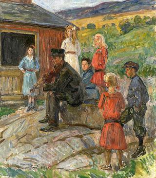 Young People and Fiddle Player