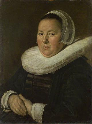 Portrait of a Middle-Aged Woman with Hands Folded