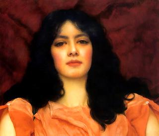 Girl In A Peach Dress