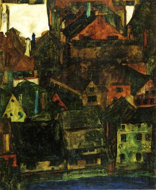 View of Houses and Roofs of Krumau, Seen from the Schlossberg