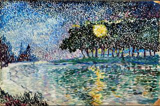 Effet de soleil derrière un rideau d'arbres