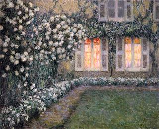 The White Garden at Twilight