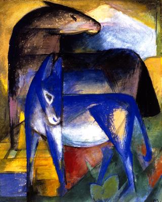 Two Blue Donkeys