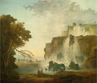 Landscape with Painters near a Waterfall