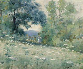 Lady in a Flower Field