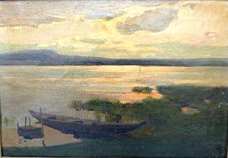 Lake with Boat