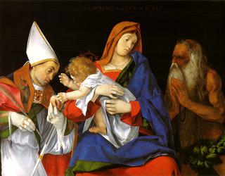 Madonna and Child between Saints Favian and Onuphrius