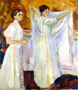 Nurses Holding a Sheet