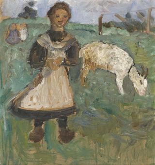 Girl with goat