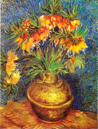 Crown Imperials in a Copper Vase