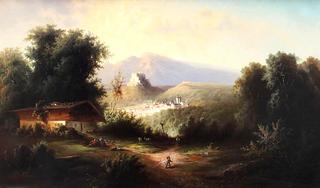 Romantic View of Salzburg with the Fortress and the Town