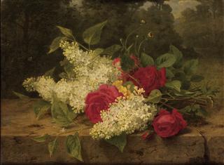 Lilac and Red Roses