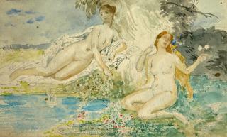 Two Nymphs by the Water