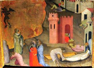 Triptych: Martyrdom of St Sebastian and Scenes from his Life (panel detail)