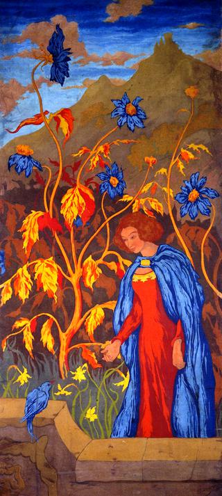 Woman and Blue Bird