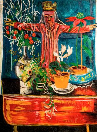 Jesus Figure with Flowers