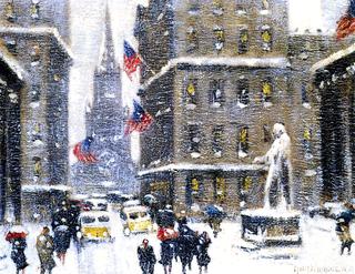Trinity Church from Wall Street, Winter