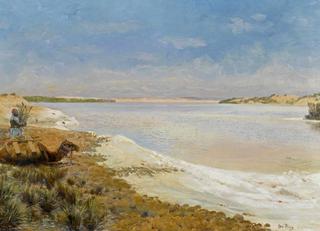 At the Wadi Natron Salt Lake (Am Wadi Natron Salzsee)