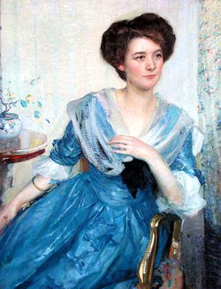 Woman in Blue Dress