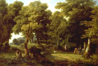Paysage, offrande au dieu Pan (Wooded Landscape with Pan)