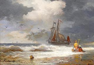 Shrimp Fishermen on the Beach