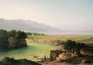 The Jordan River Falling into the Dead Sea
