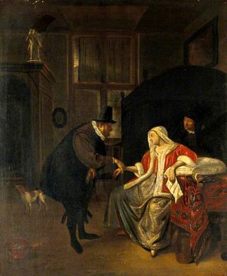 A Physician Taking the Pulse of a Lovesick Girl