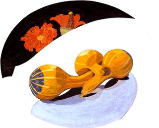 Squash and Zinnias