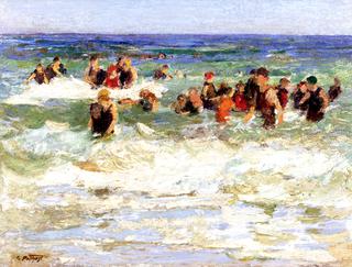 Swimming Lesson in the Surf