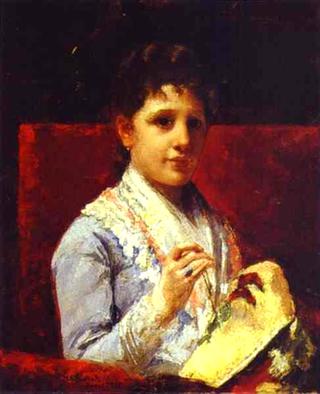 Mary Ellison Embroidering