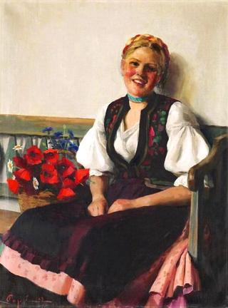 Girl with Poppies