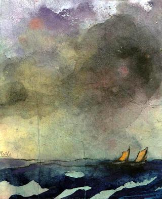 Sea with two Sailboats