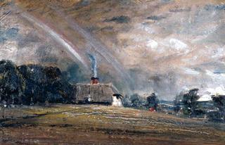 Landscape Study:  Cottage and Rainbow