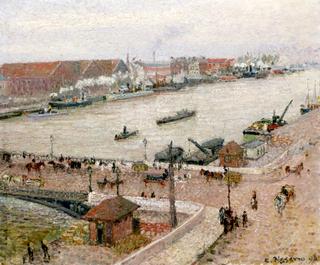 The Seine in Flood, Pont Boieldieu, Rouen
