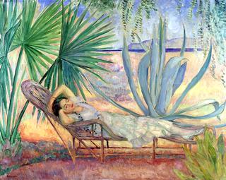 Maiden resting in the garden