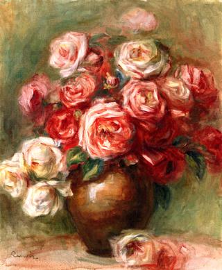 Roses in a Stoneware Vase