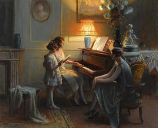 By the piano