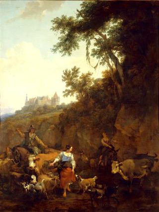 Landscape with Bentheim Castle in Background