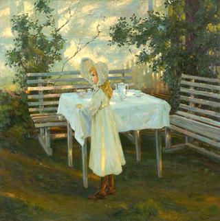 Girl at the Garden Table
