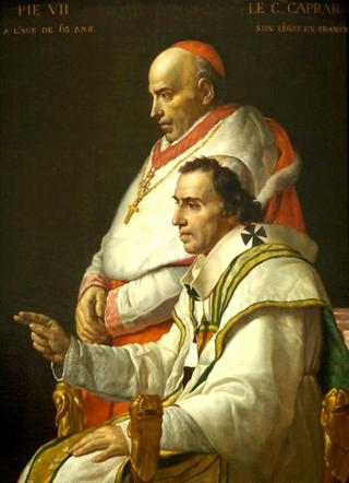 Portrait of Pope Pius VII and Cardinal Caprara