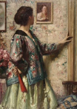 Jeune Fille Regardant un Tableau de Fragonard