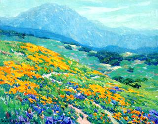 Poppies and Lupine in a California Landscape