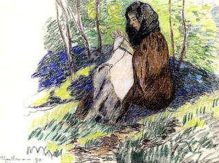 Seated Woman Sewing